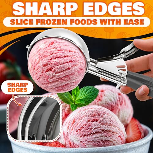 Minimalist 4 oz Large Ice Cream Scoop with Trigger Release #8