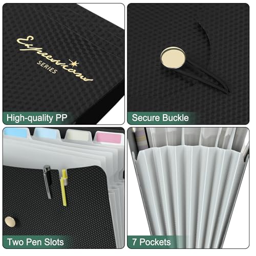 upgraded Sooez 7 Pocket Expanding File Folder, upgraded Accordion
