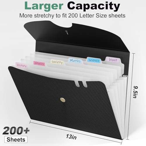 upgraded Sooez 7 Pocket Expanding File Folder, upgraded Accordion